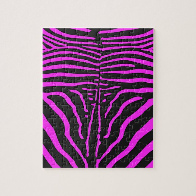 New Pink Black Zebra Print accessories - customise Jigsaw Puzzle (Vertical)