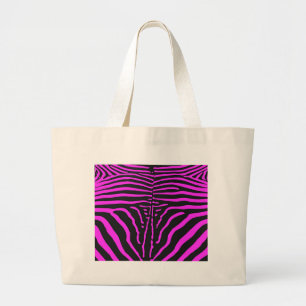 New Pink Black Zebra Print accessories - customise Large Tote Bag