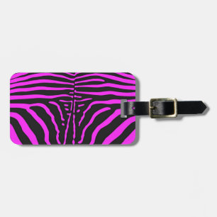 New Pink Black Zebra Print accessories - customise Luggage Tag