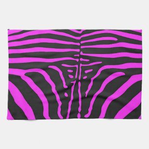 New Pink Black Zebra Print accessories - customise Tea Towel