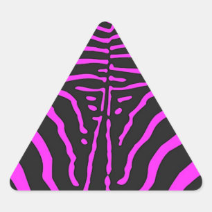 New Pink Black Zebra Print accessories - customise Triangle Sticker