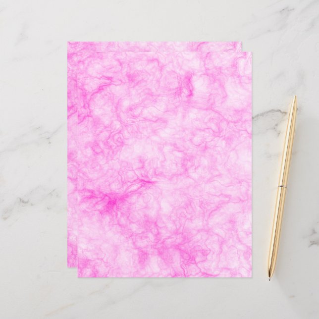 New Pink Marble Stationery Paper (Front/Back In Situ)