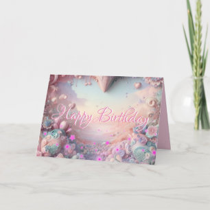 New Pink Stars Friend Birthday Card