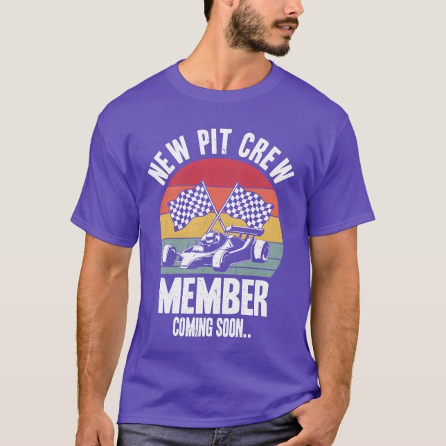 New Pit Crew Member Coming Soon Race Car Racing re T-Shirt (Front)