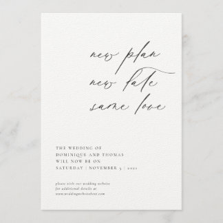 New Plan New Date Same Love Change of Plans Invitation