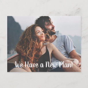 New Plan Revised Wedding Postponement with Photo Postcard