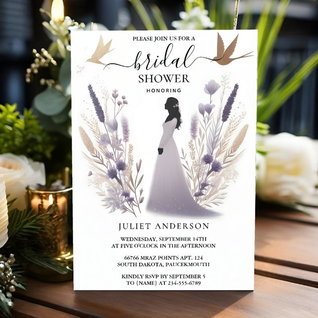 New Plum Fall Summer Lavender Sage Bridal Shower Invitation (Creator Uploaded)