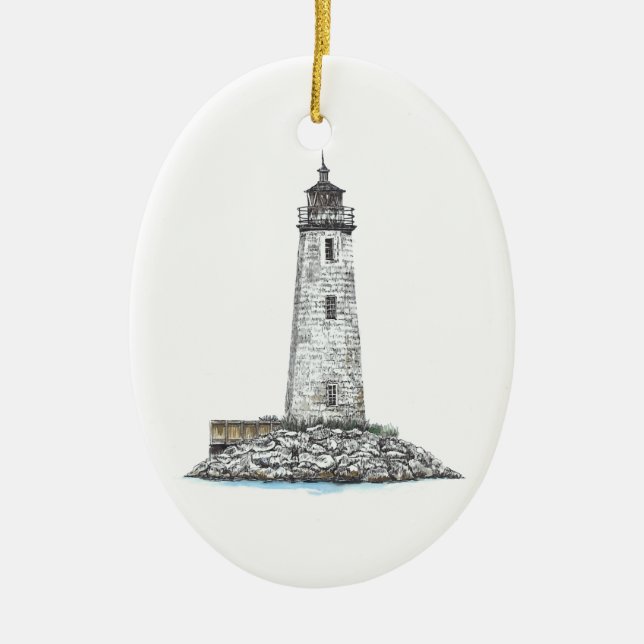 New Point Comfort Lighthouse Ceramic Ornament (Front)