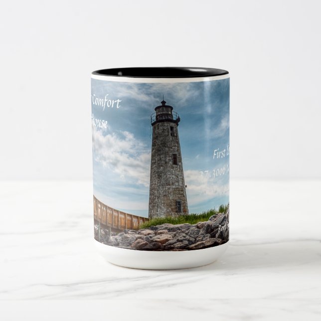 New Point Comfort Lighthouse - Mobjack Bay Two-Tone Coffee Mug (Center)