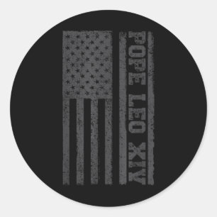 New Pope 2025 American Usa Flag Catholic Pope Leo Classic Round Sticker