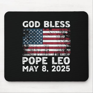 New Pope Leo Us God Bless Pope Leo American Pope Mouse Pad