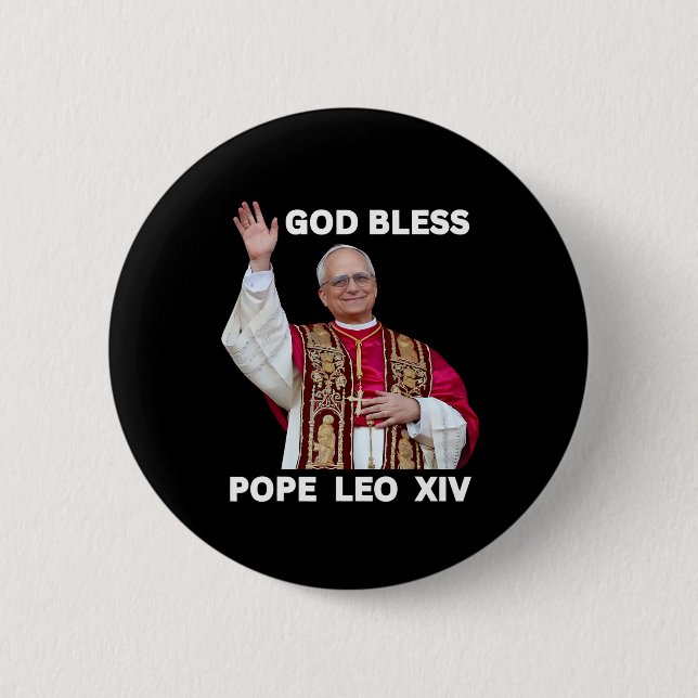 New Pope Leo Xiv Catholic Gifts Merch Souvenirs Ca 6 Cm Round Badge (Front)