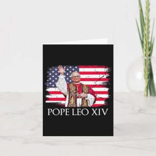 New Pope Leo Xiv Robert American Flag  Card