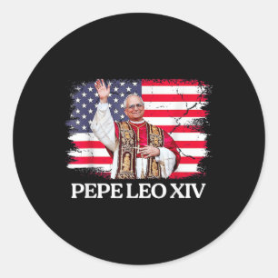 New Pope Leo Xiv Robert American Flag Classic Round Sticker