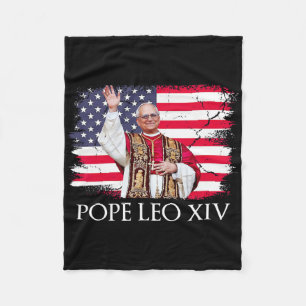 New Pope Leo Xiv Robert American Flag Fleece Blanket