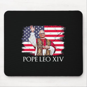 New Pope Leo Xiv Robert American Flag Mouse Pad