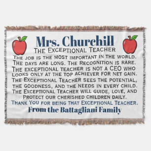 NEW Popular EXCEPTIONAL Teacher Thank You Throw Blanket