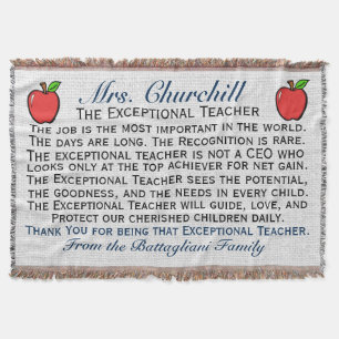 NEW Popular EXCEPTIONAL Teacher Thank You Throw Blanket