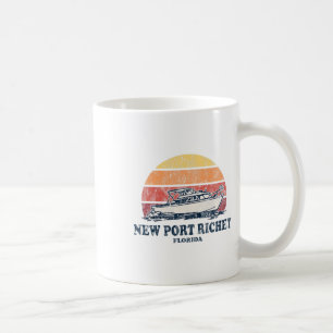 New Port Richey Fl Vintage Boating 70s Retro Boat Coffee Mug