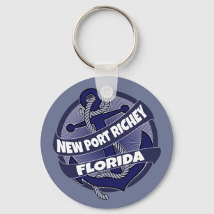 New Port Richey Florida anchor swirl keychain