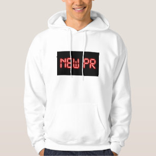 New PR Running Milestone Red Neon Digital Effect  Hoodie