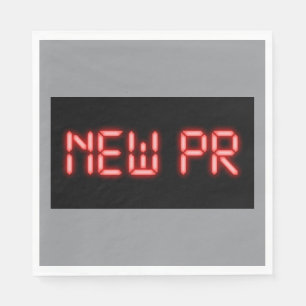 New PR Running Milestone Red Neon Digital Effect  Napkin
