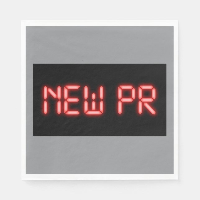 New PR Running Milestone Red Neon Digital Effect  Napkin (Front)