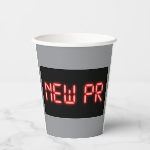 New PR Running Milestone Red Neon Digital Effect  Paper Cups