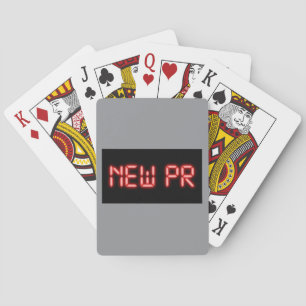 New PR Running Milestone Red Neon Digital Effect  Playing Cards