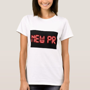 New PR Running Milestone Red Neon Digital Effect T-Shirt