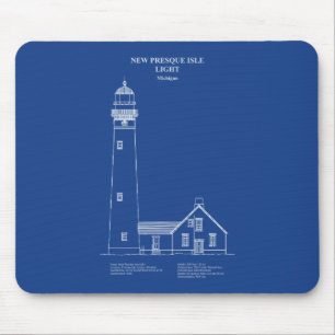 New Presque Isle Lighthouse - Michigan - AD Mouse Pad