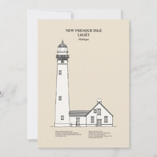New Presque Isle Lighthouse - Michigan - SBD Thank You Card
