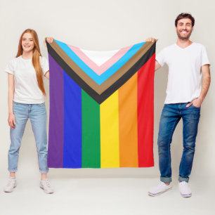 New Pride flag colours stripes window cling Fleece Blanket