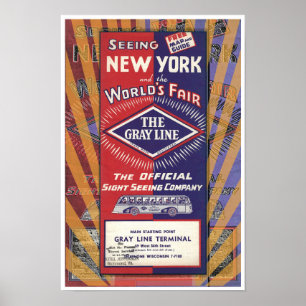 NEW PRINT 'NEW YORK WORLD FAIR' VINTAGE 1939