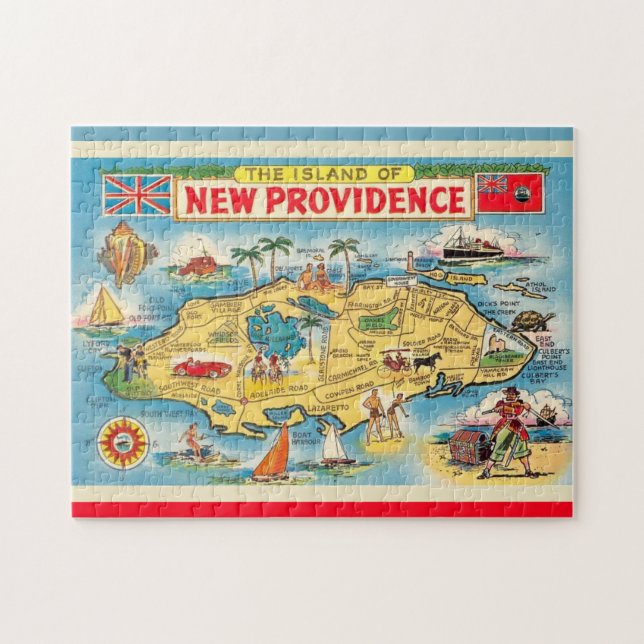 New Providence - Nassau Map Mug Jigsaw Puzzle (Horizontal)
