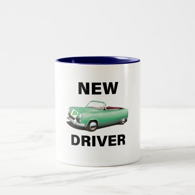 New Provisional car driver Two-Tone Coffee Mug (Center)