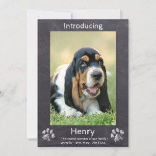 New Puppy - Introducing Puppy Dog Chalkboard Puppy Announcement