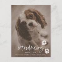 New Puppy or Dog Announcement, Pet Adoption Card
