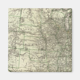 New railroad map of the United States 2 Magnet
