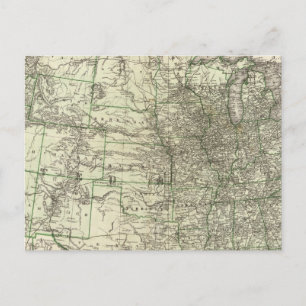New railroad map of the United States 2 Postcard