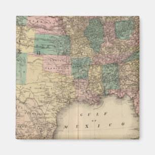 New railroad map of the United States 3 Magnet