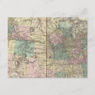 New railroad map of the United States Postcard