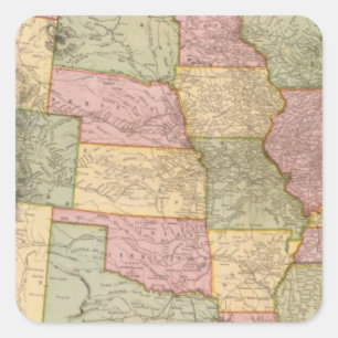 New Railroad Map of the United States Square Sticker