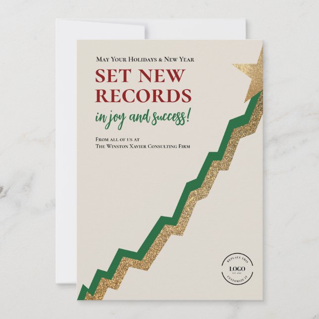 New Records Chart Creative Christmas Corporate  Holiday Card (Front)
