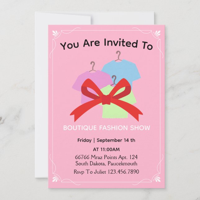 New Red Clothing Store invitation (Front)