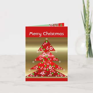 New Red Gold & Green Custom Christmas Cards