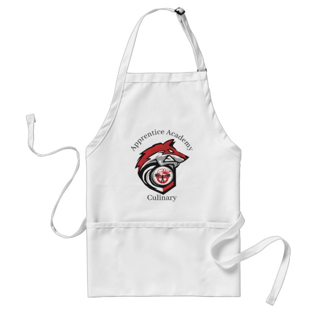 New Red Wolf logo, school name, website Standard Apron (Front)