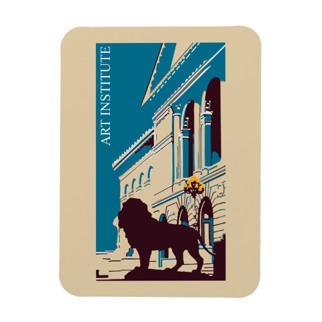 New Retro art institute Chicago advertising Magnet (Vertical)