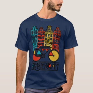 New Retro Bicycle Bike Amsterdam City  Jersey  T-Shirt