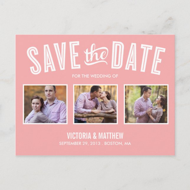 NEW RETRO | SAVE THE DATE ANNOUNCEMENT POSTCARD (Front)